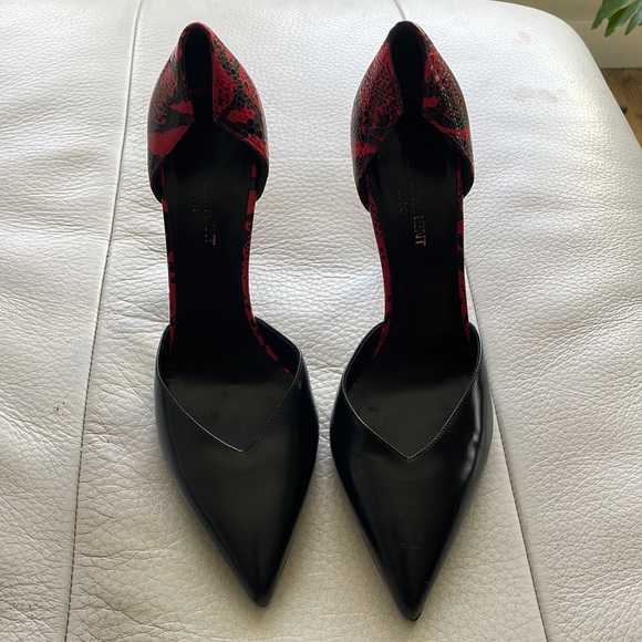 Size 39 Saint Laurent Heels - Black and Red Snake Skin - Picture 8 of 13
